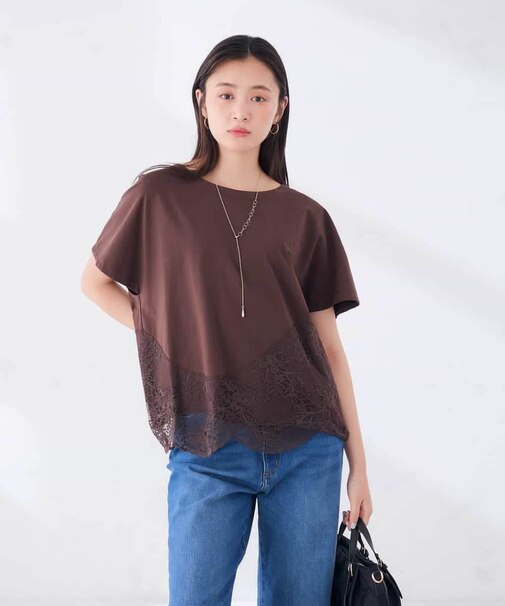 ウェーブレースヘムTシャツ
