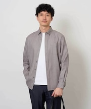 【洗濯機で洗える/毛玉になりにくい】ヘリンボーンダブルフェイスシャツ