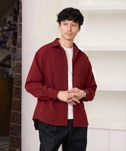 <支持率NO.1シャツ / 初秋におすすめ>リライト ワイドシルエットシャツ【ストレッチ/毛玉・シワになりにくい/洗濯機で洗える/イージーケア】