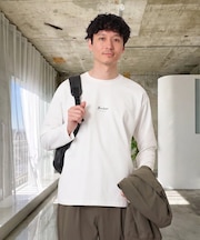 【イージーケア/洗濯機で洗える/速乾/毛玉になりにくい】ミニロゴセミワイドシルエットカットソー