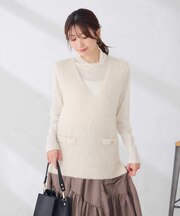 リボンヤーン Vネック ニット ベスト
