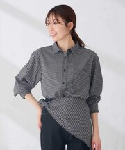 スカーフ付き チェックシャツ