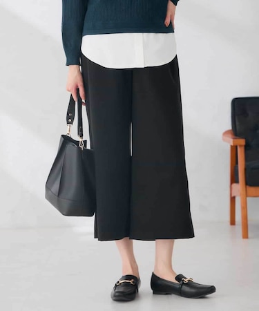 スエード ライク ガウチョパンツ