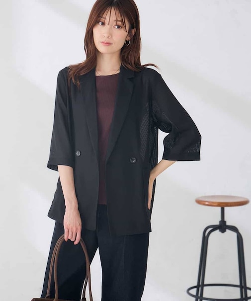 メッシュダブルブレストジャケット