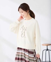 フロッキー ロゴ ジョーゼット ダンボール スウェット プルオーバー