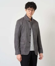【スマート/イージーケア/洗濯機で洗えるストレッチ】ソフトスエードコンバーチブルスマートジャケット