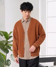 \大人のための上品カーディガン/モールダブルフェイスニットカーディガン【洗濯機で洗える】