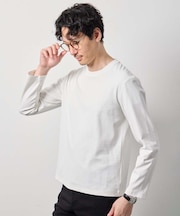 【スマート/イージーケア/洗濯機で洗える/毛玉になりにくい】クリアワッフルカットソー