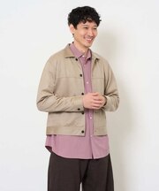 【イージーケア/洗濯機で洗える/シワになりにくい/ストレッチ】ワンサイズピンストライプドルマンシャツ
