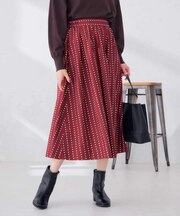 【雑誌InRed(宝島社)11月号掲載】リバーシブル タック フレア スカート