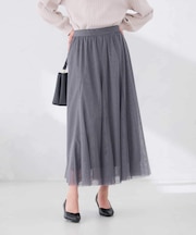 チュール マチ フレア ロング スカート