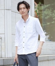 SOLOTEXフェザーへリンボンシャツ