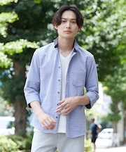 SOLOTEXフェザーへリンボンシャツ