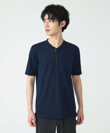 ハーフジップカットソー