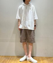 【WEB限定再販売】5分袖ブロックパーカー / アイスポンチ