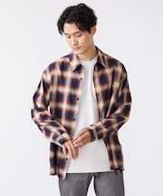 オンブレチェックシャツ