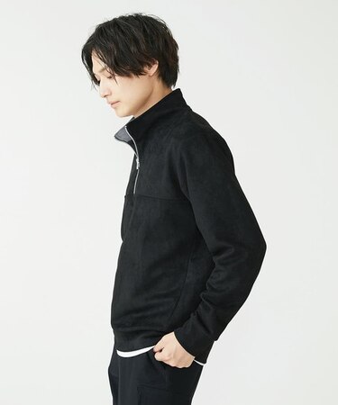 ハーフジップスエード