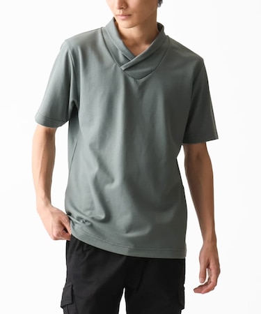 【洗える】ショールカラーTシャツ