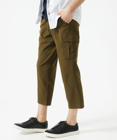 【洗える / 快適高通気素材 】リネアーストレッチクロップドパンツ