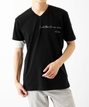 【洗える】アシメトリープリントカットソー