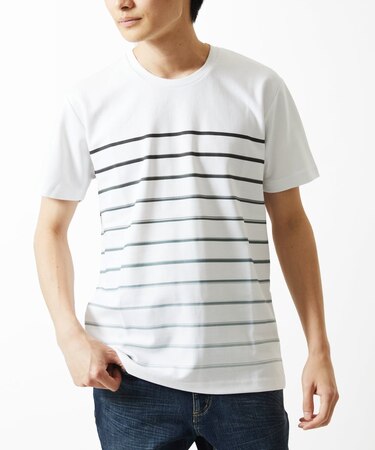 【洗える】グラデーションマリンボーダーTシャツ