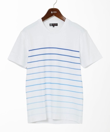 【洗える】グラデーションマリンボーダーTシャツ