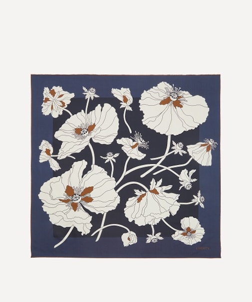 フラジャイル ブルームズ 90x90 シルク スカーフ