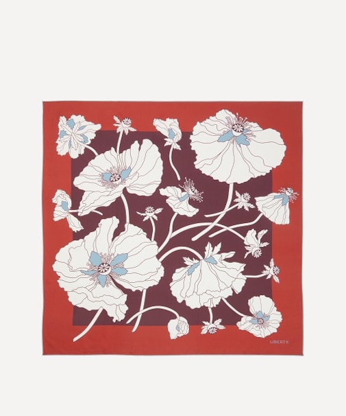 フラジャイル ブルームズ 90x90 シルク スカーフ
