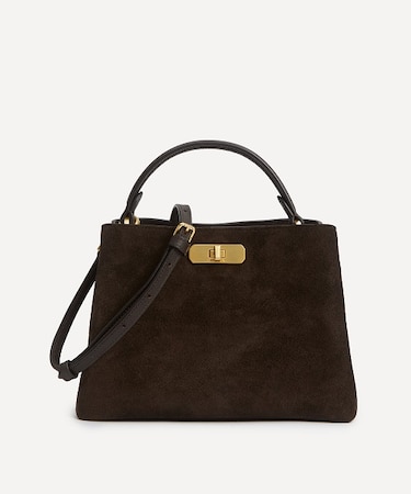 バーリントン スエード ミニ トップハンドルバッグ