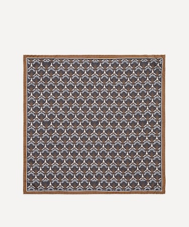 (ギフトにおすすめ!!ラッピング付き)アイフィス ストライプ 45x45 シルクスカーフ