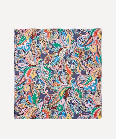 ペイズリー ファンファーレ ジャカード シルクスカーフ 90