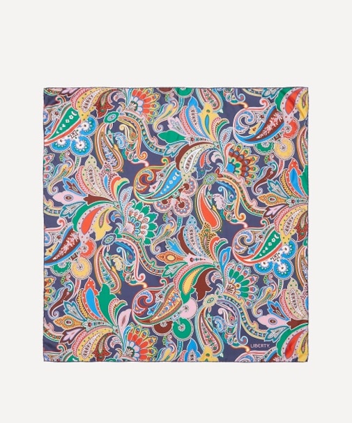 ペイズリー ファンファーレ ジャカード シルクスカーフ 90