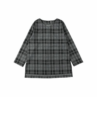 チェック柄チュニックプルオーバー