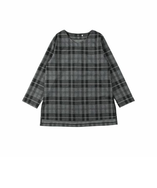 チェック柄チュニックプルオーバー