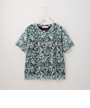 フラワープリントチュール重ねＴシャツ