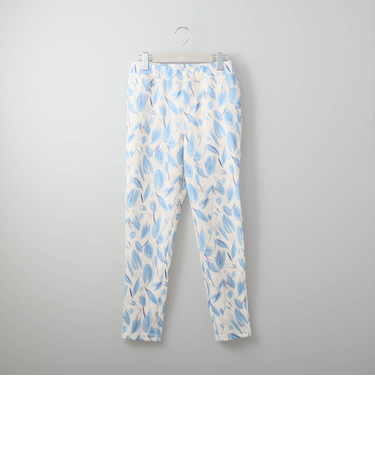ペイントリーフ柄プリントレギンスパンツ