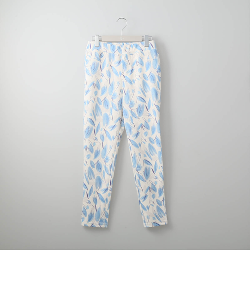 ペイントリーフ柄プリントレギンスパンツ