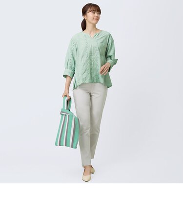 マジックベルトストレッチパンツ　ロング丈　(21023)