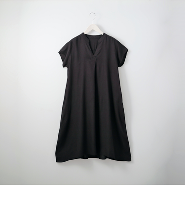 R ポケット付きレーヨンスキッパーワンピース