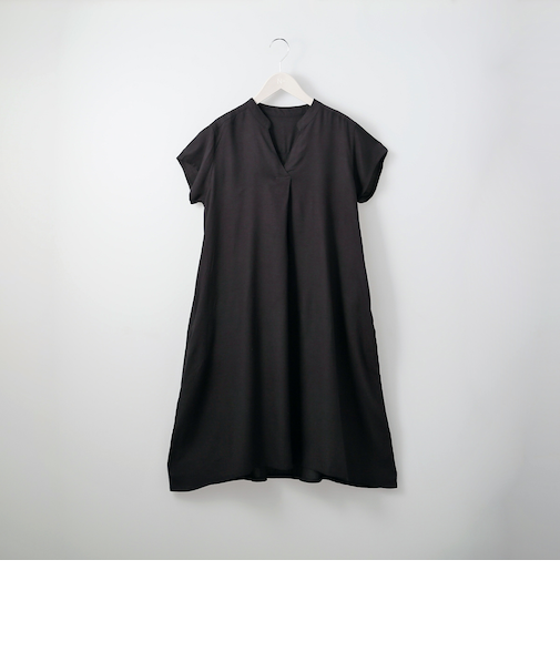 R ポケット付きレーヨンスキッパーワンピース