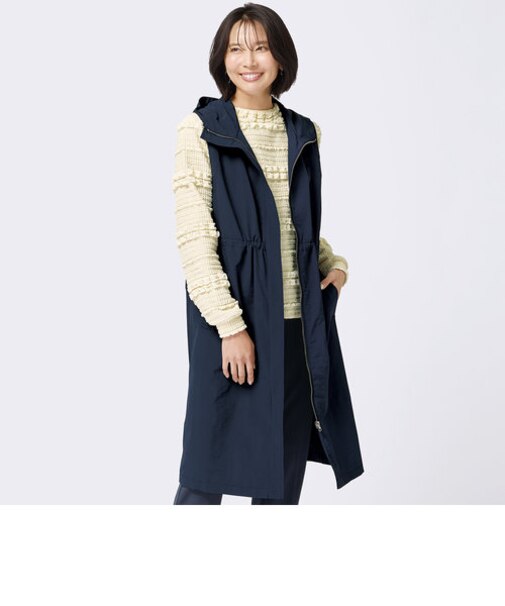 はっ水加工素材ロングジレ