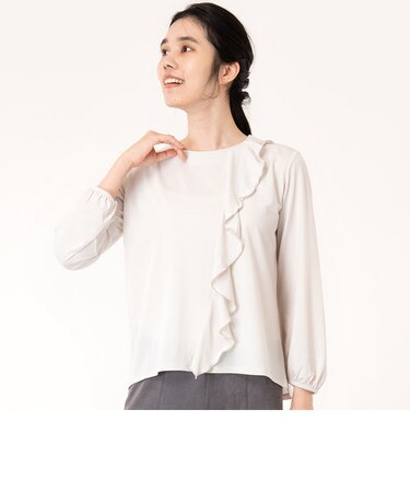 カットジョーゼットフリルブラウス