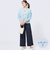接触冷感麻混セミワイドパンツレギュラー丈 (23118)