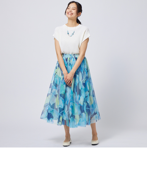 新品タグ付★定価1.6万円　アナスイミニ♡花柄チュールスカートM 115~125 新品タグ付☆定価1.6万円 アナスイミニ♡花柄チュールスカートM