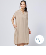 接触冷感レーヨンワンピースショート丈 (43111)