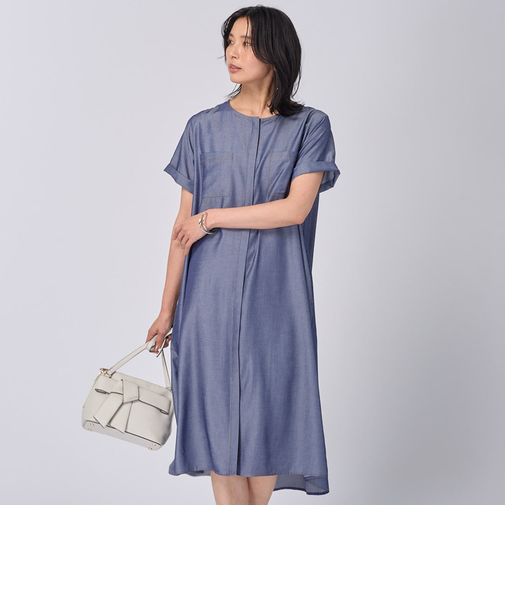 接触冷感シャンブレーワンピース (43116)