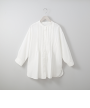 ピンタックバンドカラーチュニックシャツ (53105)