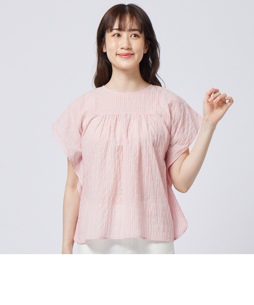 yori ストライプ フレア半袖トップス yori ストライプ フレア半袖トップス yori ストライプ フレア