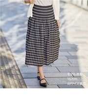 ウエストシャーリングチェックスカート