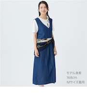接触冷感シャンブレーライトデニムワンピース